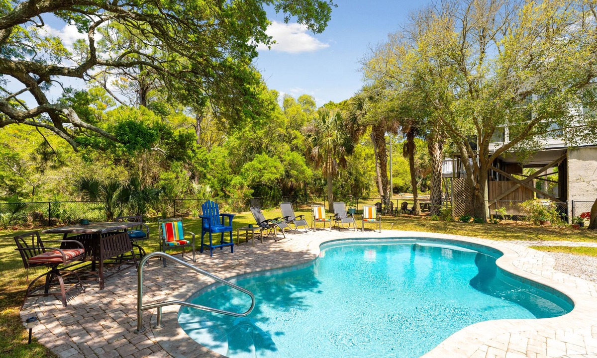 Folly Beach House | Blue Sky- Private Heated Pool -Across from Beach Access - Two Units - Three Porches