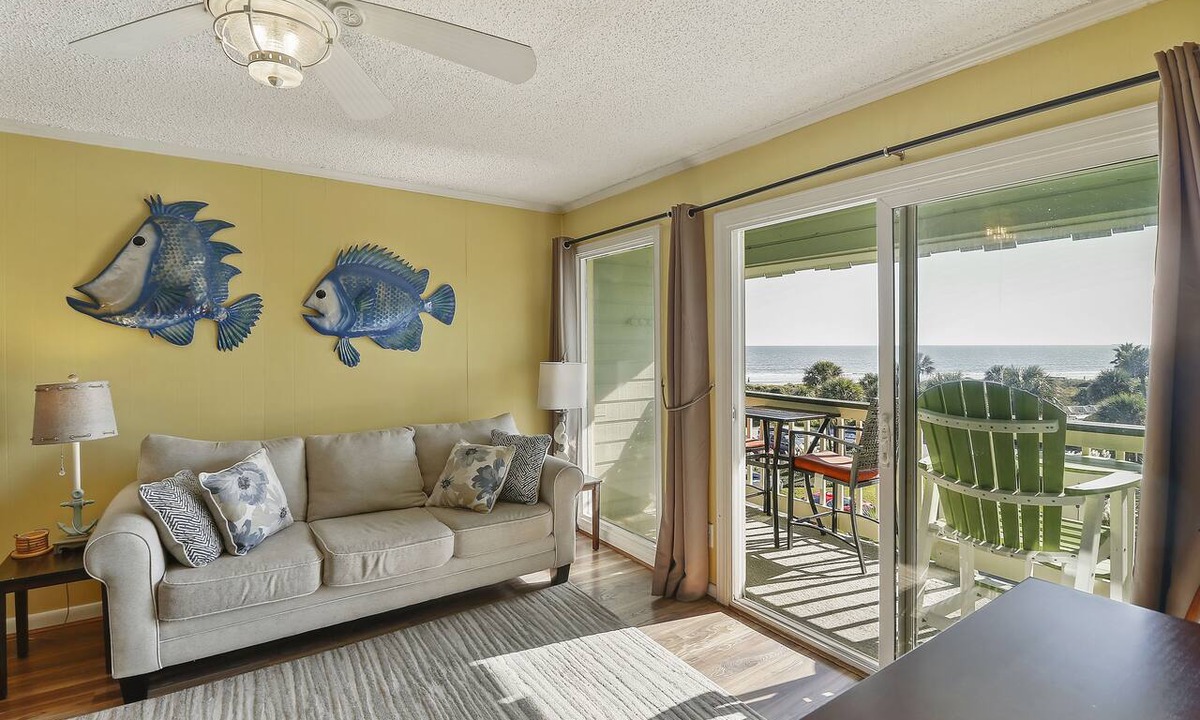 Isle of Palms Condo | Front beach sea cabin with amazing view, pool access, beach access, and pier!