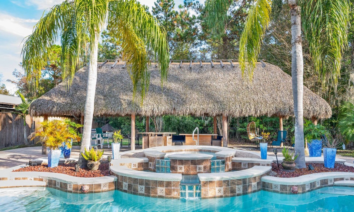 St. Augustine House | Grand Tropical Escape! Pool, Spa, & Tiki Lounge