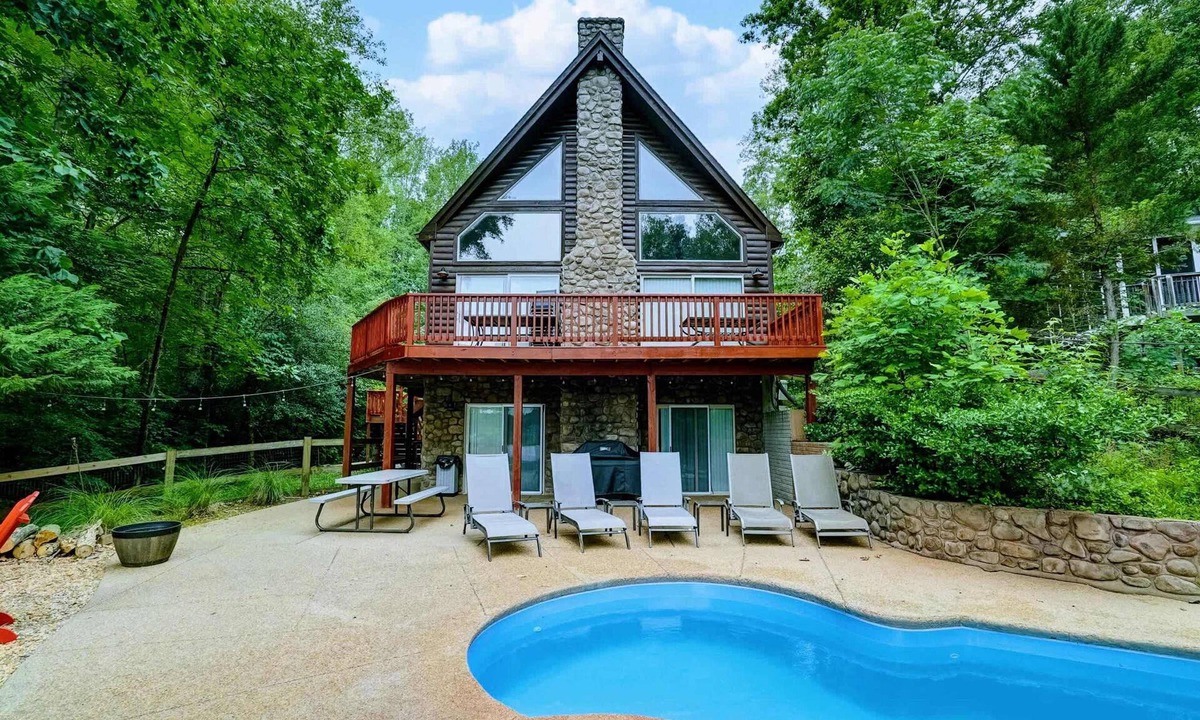Bumpass House | Lakefront A-Frame | Private Pool, Beach & Dock!