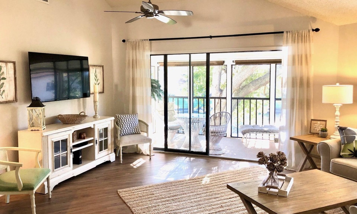 Trailer Estates Condo | Light and Airy Shorewalk Condo - modern coastal vibe with unique, open layout!