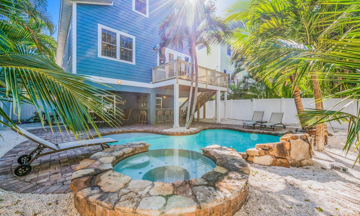 Holmes Beach House | Luxury Home with Private Pool and Spa! Short Walk to Beach! - Mojito Splash