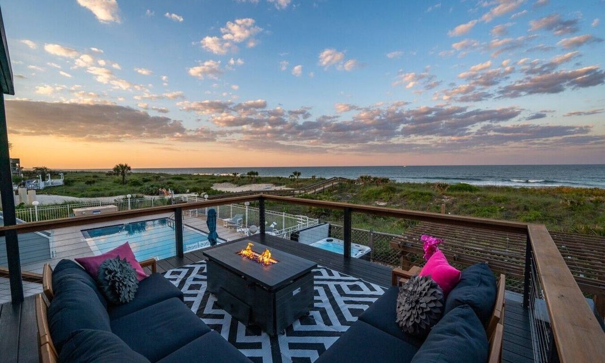 Vilano Beach House | Luxury Ocean Front, Near Downtown, Heated Pool, Hot Tub, Game Room, Sleeps 28