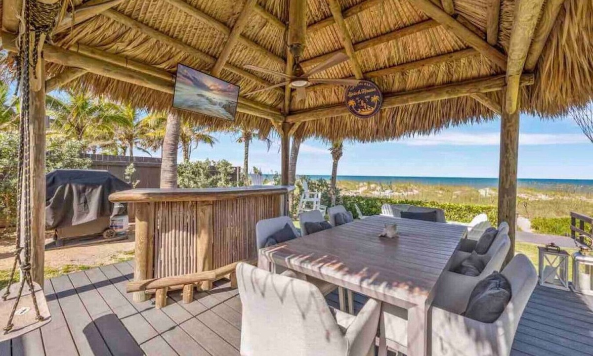 Cocoa Beach House | Oceanfront Cocoa Beach Home | Direct Beach Access | Tiki Bar & Fire Pit