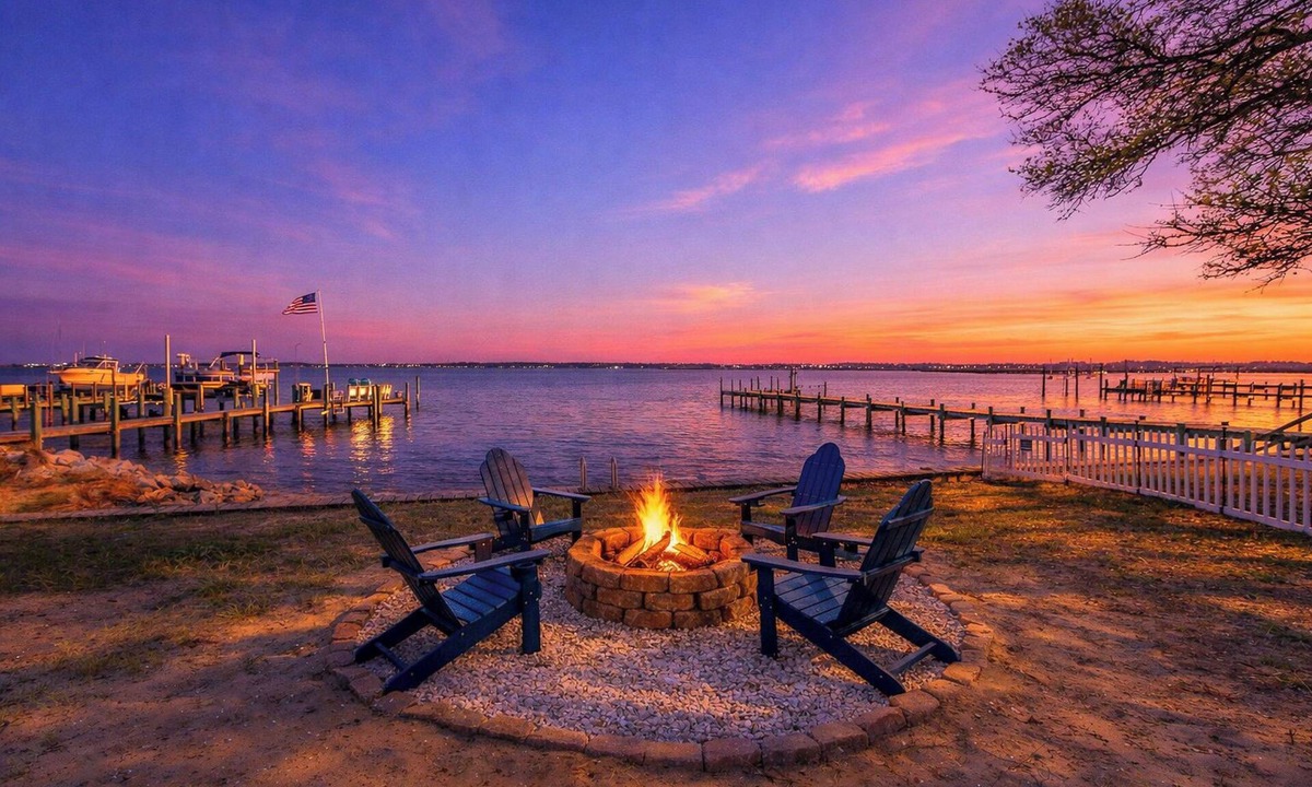 Colington Harbour House | Relax on the Sunset Sound-Hot Tub Soaks & Fire Pit Nights in Kill Devil Hills