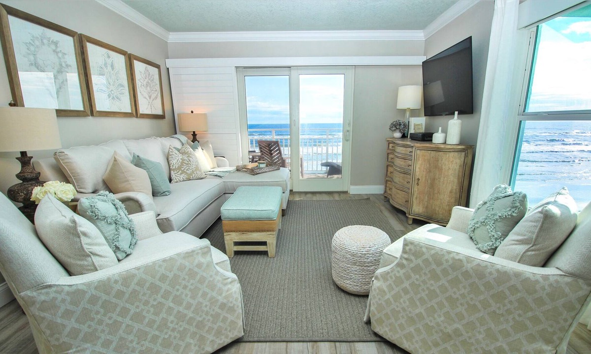 New Smyrna Beach Condo | STUNNING! Premium Direct Oceanfont Condo with Private Corner Balcony