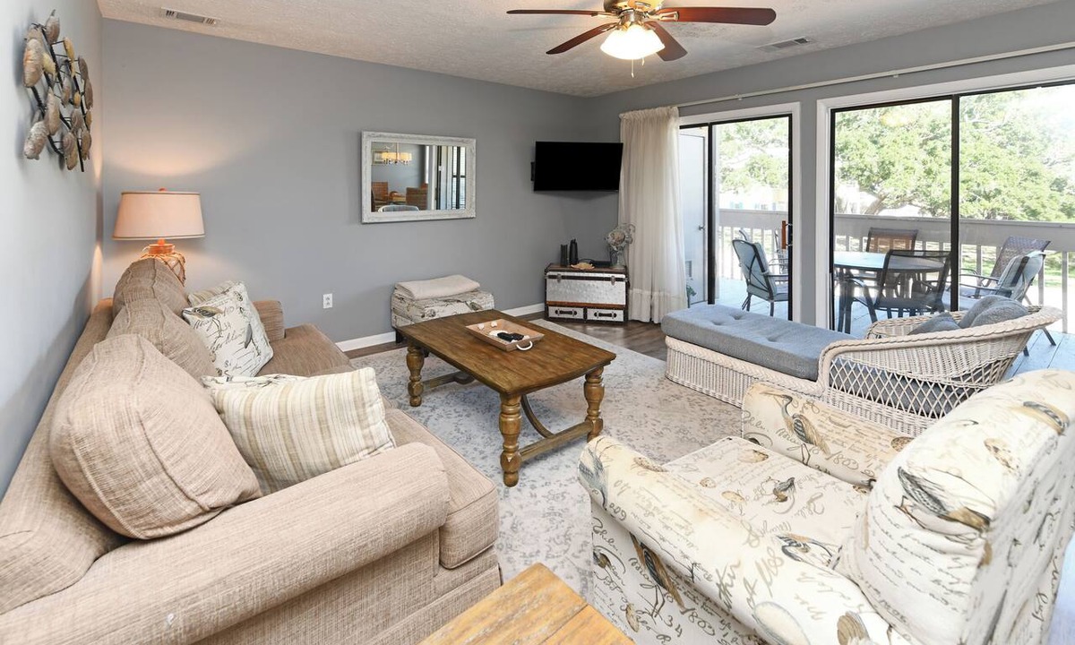 Surfside Beach Condo | Walk to the beach 2 BR Condo with Shared Pool! Sea Grove 106