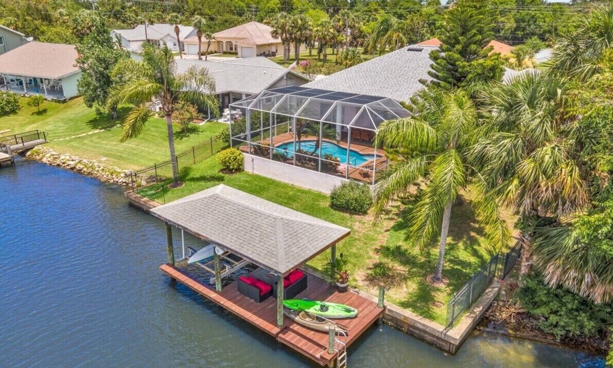Palm Harbor House | Waterfront Retreat with Private Pool, Dock, Firepit & Kayaks