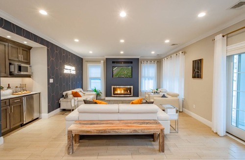 A-Zone Villa | 6 Bed 5 Bath Beach Home with Elevator, Pool & Decks Steps from the Beach