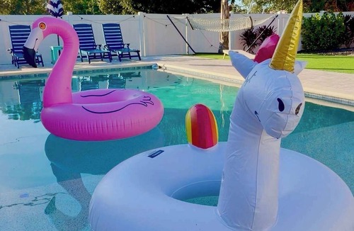 Sun Bay South House | Backyard Paradise: Private Pool, Golf & Fire Pit
