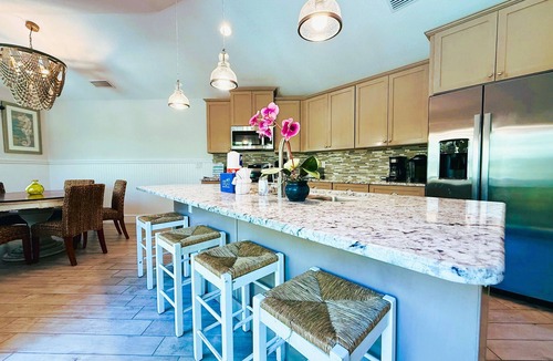 Holmes Beach House | Beach Time AMI! Pet Friendly Home with Pool, Hot Tub and Walk to Beach