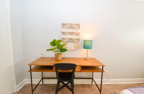 Virginia Park Apartment | Colorful 2BR by Virginia Park w Work Desk Garden