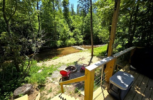 Purlear Cabin | Cool A-Frame on Creek in Purlear, North Carolina