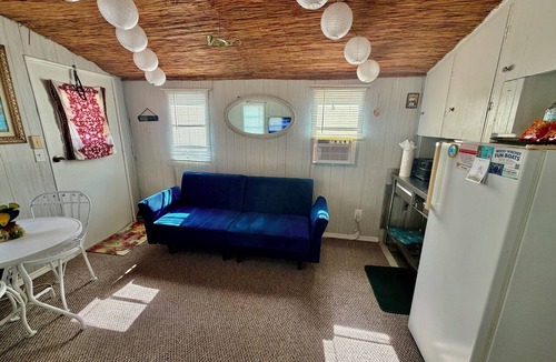 Weeki Wachee Gardens Cottage | Cozy 3-bedrm cottage w 100’ beach vibes, SUP’s, cabana, dock, guest home option