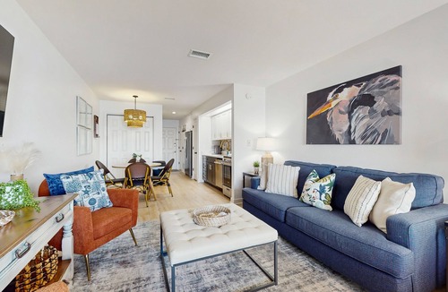 Navarre Beach Apartment | Cozy coastal condo with water view, pool, central A/C, & easy beach access