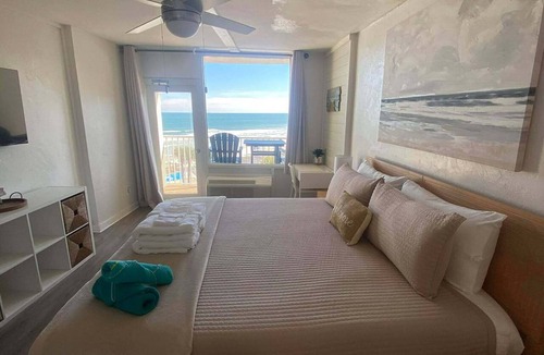 Bostwick Park Condo | Direct Oceanfront Studio w/Balcony ~ Pool + Beach Access ~ Walk to Boardwalk