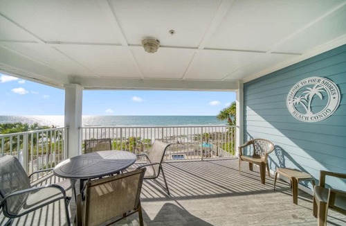Indian Shores House | Four Shores Unit 1 Beach Condo Direct Gulf with Pool & Spa