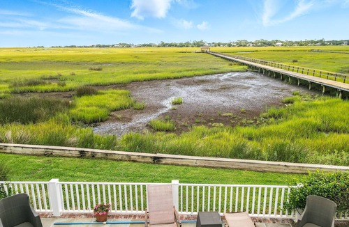 Saint Simons Island House | Historic Marshfront St Simons Estate Heated Pool Private Dock