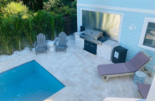 Pass-a-Grille House | Luxury Key West Style Home on Historic Pass-A-Grille Beach Pool BBQ