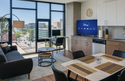 Five Points South Apartment | Modern 2BR Gem | Rooftop Pool + Workspaces