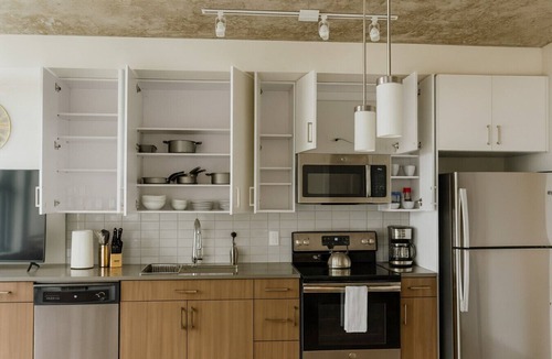 Five Points South Apartment | Modern 2BR Gem | Rooftop Pool + Workspaces