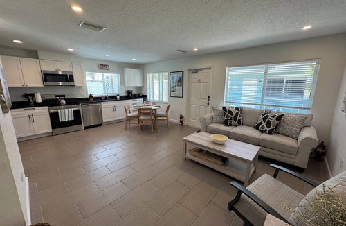 Bradenton Beach Apartment | PRIVATE HEATED POOL-2 blocks to BEACH-Tropical Courtyard-"Villa St.Barth"