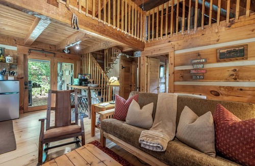Weaverville Cabin | Quintessential Private Log Cabin with New Hot Tub