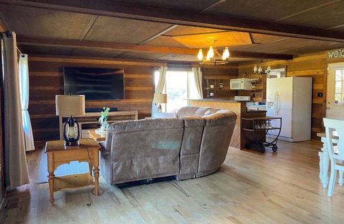 Mount Airy Cabin | Red-Roof 17-Acre Cabin Estate with Hot Tub and Blue Ridge Views!