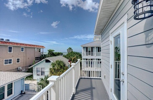 Independence Square House | Sunbelt Beach House—Key West-Style Pool Home w/Game Garage, Gulf Glimpses & Walk-to-Beach Access