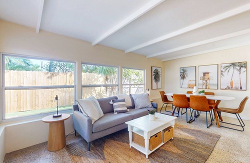 Belle Vista House | Sunlit & stylish dog-friendly retreat with great patio - steps from the shore