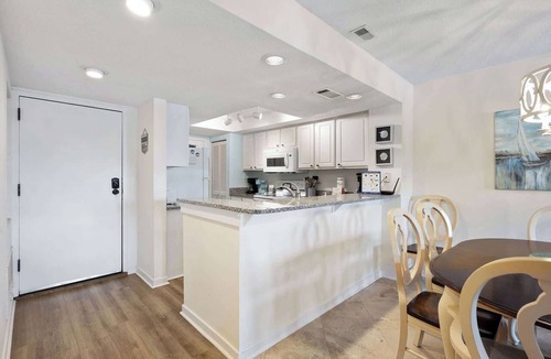 Shelter Cove Condo | Waterfront condo with walkable locale, central AC, washer dryer, & shared pool