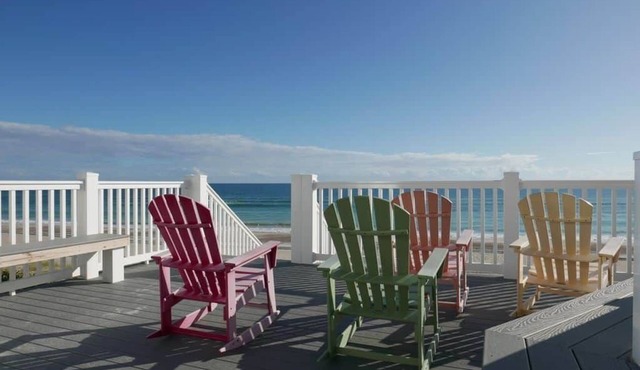 2BR/2BA Colony By The Sea with ocean views, elevator & private balcony. Enjoy a king ensuite & twin guest room with TV's, full kitchen, washer/dryer, community pool, hottub, and direct beach access.