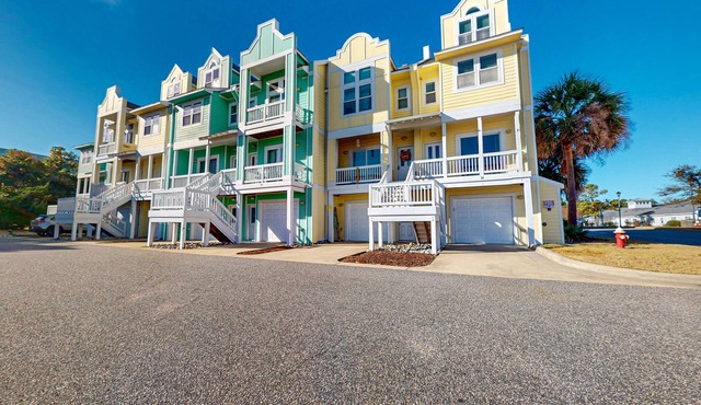 3BR coastal retreat with pool, gym, W/D, & balcony