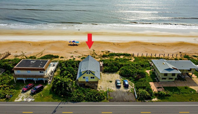 A-frame beach house steps from the ocean with deck & central AC