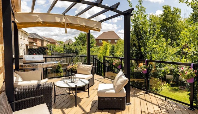 A spacious cheerful and bright basement apartment with a private entrance.