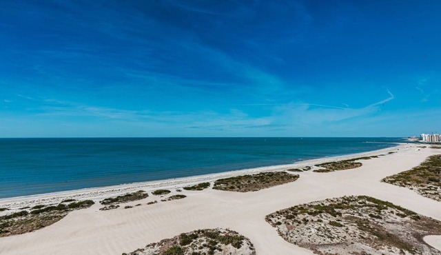 Direct Gulf Front Southern Exposure corner unit with TWO BALCONIES! UNOBSTRUCTED Breathtaking Million Dollar Views & Magnificent Sunsets! Located in Lighthouse Towers, Clearwater Beach ~
