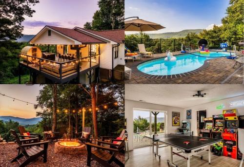 Heated Pool Open! Mountain Views! HotTub! Sauna! Arcade
