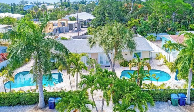 Island villa with heated private pool, tranquil courtyard, easy beach access