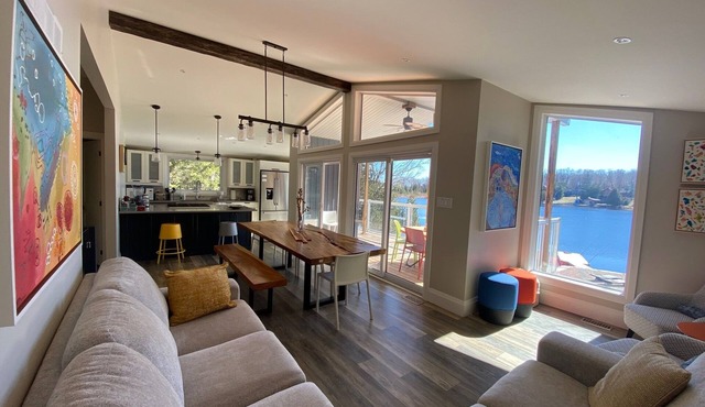 Modern upscale cottage overlooking Balsam Lake.