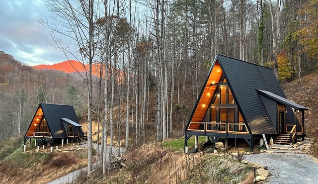 Mountain A-Frame with riverfront views