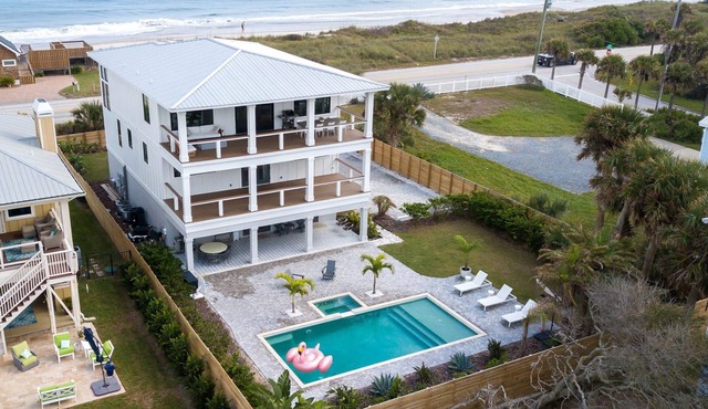 New luxury beach-house with large heated pool and spa with 360 views.