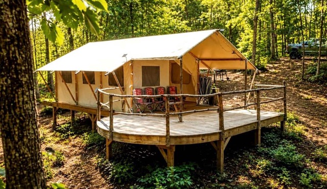 Private Glamping Tent on 180 Acres with Mountain Trails & Stargazing Near Lenoir, NC