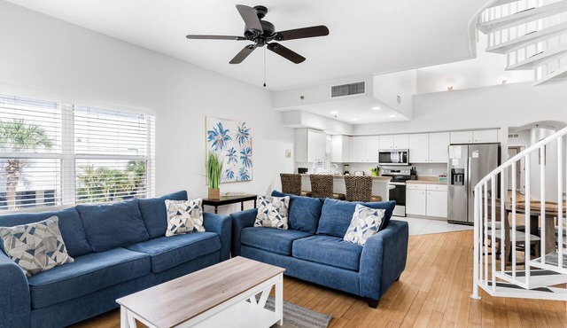 Sand Isle II F—Lofted Beachfront Condo w/2 Balconies, Pool, & Walkable Dining