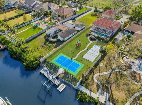 Waterfront Private Pool Pickleball Court Game Room